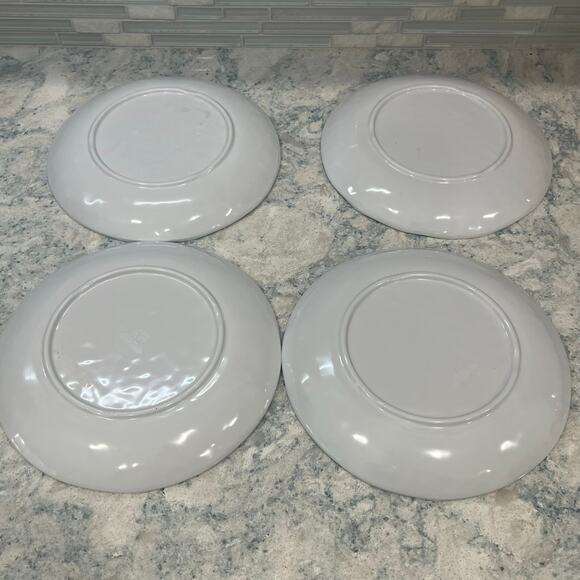 Sigrid Olsen Blue Watercolor Seahorse Turtle MELAMINE 6” Dinner Plates Set Of 4 - Picture 4 of 4